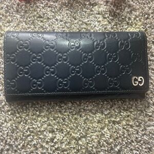 Pre-Loved Gucci Long wallet - Navy Blue